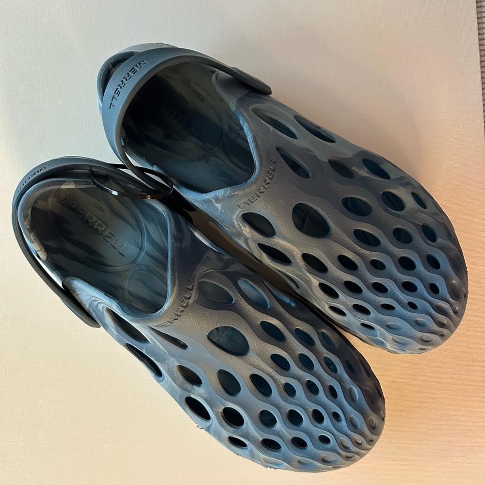 Merrell Hydro Moc Blue and Gray Slip-On Footwear